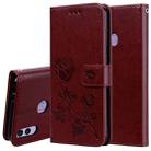 Rose Embossed Horizontal Flip PU Leather Case for Huawei Honor 8C, with Holder & Card Slots & Wallet (Brown) - 1