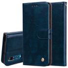 Business Style Oil Wax Texture Horizontal Flip Leather Case for Huawei P30, with Holder & Card Slots & Wallet (Blue) - 1