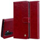 Business Style Oil Wax Texture Horizontal Flip Leather Case for Huawei P30 Pro, with Holder & Card Slots & Wallet (Red) - 1