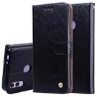 Business Style Oil Wax Texture Horizontal Flip Leather Case for Huawei Honor 8C, with Holder & Card Slots & Wallet (Black) - 1