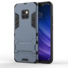 Shockproof PC + TPU Case for Huawei Mate 20 Pro, with Holder(Navy Blue) - 1