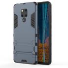 Shockproof PC + TPU Case for Huawei Mate 20 X, with Holder(Navy Blue) - 1