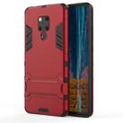 Shockproof PC + TPU Case for Huawei Mate 20 X, with Holder(Red) - 1