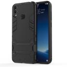 Shockproof PC + TPU Case for Huawei Honor 8C, with Holder(Black) - 1