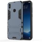 Shockproof PC + TPU Case for Huawei Honor 8C, with Holder(Navy Blue) - 1