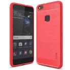 MOFI Brushed Texture Carbon Fiber Shockproof TPU Case for Huawei P10 Lite(Red) - 1