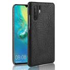 Shockproof Crocodile Texture PC + PU Case for Huawei P30 Pro (Black) - 1