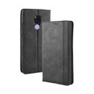 Magnetic Buckle Retro Texture Horizontal Flip Leather Case for Huawei Mate 20, with Holder & Card Slots & Wallet (Black) - 1
