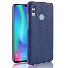 Shockproof Crocodile Texture PC + PU Case for Huawei Y7 (2019) (Blue) - 1
