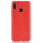 Shockproof Crocodile Texture PC + PU Case for Huawei Y7 (2019) (Red) - 2