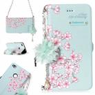 For Huawei  P8 Lite (2017) Sakura Flower Pattern Horizontal Flip Leather Case with Holder & Card Slots & Pearl Flower Ornament & Chain - 1