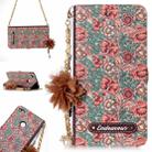 For Huawei  P8 Lite (2017) Impatiens Balsamina Pattern Horizontal Flip Leather Case with Holder & Card Slots & Pearl Flower Ornament & Chain - 1