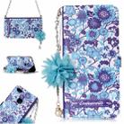 For Huawei  P10 Lite Blue and White Porcelain Pattern Horizontal Flip Leather Case with Holder & Card Slots & Pearl Flower Ornament & Chain - 1