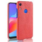 Shockproof Crocodile Texture PC + PU Case for Huawei Honor 8A (Red) - 1