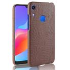 Shockproof Crocodile Texture PC + PU Case for Huawei Honor 8A (Brown) - 1