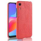 Shockproof Crocodile Texture PC + PU Case for Huawei Honor Play 8A (Red) - 1