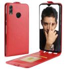 Business Style Vertical Flip Leather Protective Back Cover Case for Huawei Honor 8X, with Card Slot(Red) - 1