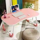 Foldable Non-slip Laptop Desk Table Stand with Card Slot (Pink) - 1