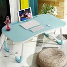 Foldable Non-slip Laptop Desk Table Stand with Card Slot (Sky Blue) - 1