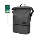 Polyester Waterproof Laptop Backpack with USB Interface Capacity: 35L (Dark Gray) - 1