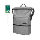 Polyester Waterproof Laptop Backpack with USB Interface Capacity: 35L (Light Grey) - 1