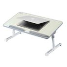 Portable Folding Adjustable Lifting Small Table Desk Holder Stand for Laptop / Notebook, Support 17 inch and Below Laptops, Max Load Weight: 40kg, Desk Surface Size: 60*30cm(Grey) - 1