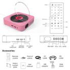 KC-606 Wall Mounted Bluetooth 4.2+EDR DVD Player with Remote Control, Support FM(Pink) - 8