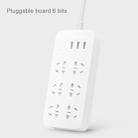 Original Xiaomi Mijia Smart 6 New Chinese Standard Sockets 5V/2.1A 3-USB Ports Power Strip Patch Board Plug Board Basic Edition with Circular Indicator Light(White) - 2