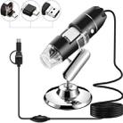 1000X Magnifier HD 0.3MP Image Sensor 3 in 1 USB Digital Microscope with 8 LED & Professional Stand (Grey) - 1