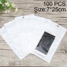 100 PCS 7cm x 25cm Hang Hole Clear Front White Pearl Jewelry Zip Lock Packaging Bag, Custom Printing and Size are welcome - 1