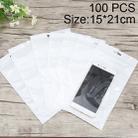 100 PCS 15cm x 21cm Hang Hole Clear Front White Pearl Jewelry Zip Lock Packaging Bag, Custom Printing and Size are welcome - 1