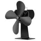 XL BLFS-001 4-Blade Aluminum Heat Powered Ultra Quiet Fireplace Stove Fan(Black) - 1