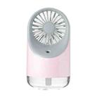 Multi-function USB Charging Spray Humidification Desktop Electric Fan with LED Warm Yellow Reading Lamp, Support 3 Speed Control(Pink) - 1