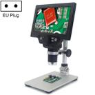 G1200 7 inch LCD Screen 1200X Portable Electronic Digital Desktop Stand Microscope, EU Plug - 1