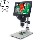 G1200 7 inch LCD Screen 1200X Portable Electronic Digital Desktop Stand Microscope, UK Plug - 1