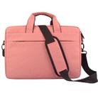 Breathable Wear-resistant Thin and Light Fashion Shoulder Handheld Zipper Laptop Bag with Shoulder Strap, For 15.6 inch and Below Macbook, Samsung, Lenovo, Sony, DELL Alienware, CHUWI, ASUS, HP (Pink) - 1