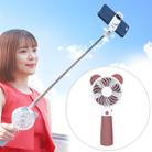 Portable Lovely Style Mini USB Charging Handheld Small Fan with Selfie Stick (Brown) - 1