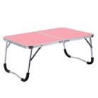 Rubber Mat Adjustable Portable Laptop Table Folding Stand Computer Reading Desk Bed Tray (Pink) - 1