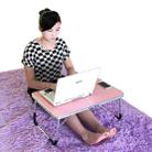 Rubber Mat Adjustable Portable Laptop Table Folding Stand Computer Reading Desk Bed Tray (Pink) - 6