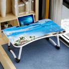 W-shaped Non-slip Legs Pattern Adjustable Folding Portable Laptop Desk with Card Slot (Underwater World) - 1