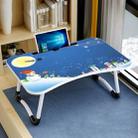 W-shaped Non-slip Legs Pattern Adjustable Folding Portable Laptop Desk with Card Slot (Snowman) - 1