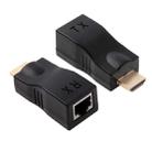 HDMI to RJ45 Extender Adapter (Receiver & Transmitter)  by Cat-5e/6 Cable, Support HDCP, Transmission Distance: 30m(Black) - 1