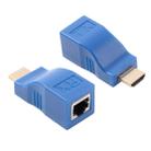 HDMI to RJ45 Extender Adapter (Receiver & Transmitter) by Cat-5e/6 Cable, Transmission Distance: 30m(Blue) - 1