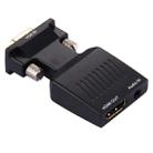 HD 1080P VGA to HDMI + Audio Video Output Converter Adapter for HDTV Monitor Projector(Black) - 1