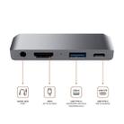 HW-TC29 4 In 1 Type-C / USB-C Multifunctional Extension HUB Adapter iPad Pro Hub (Grey) - 7