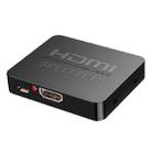 1x2 Mini HDMI Amplifier Splitter, Support 3D & 4K x 2K (Black) - 1