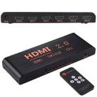 5X1 4K/60Hz HDMI 2.0 Switch with Remote Control, EU Plug - 1