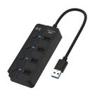 Onten 5301 USB 3.0 Male to 4 USB 2.0 Female Splitter Extender with Independent Switch - 1
