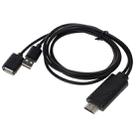 USB Male + USB 2.0 Female to HDMI Phone to HDTV Adapter Cable(Black) - 3