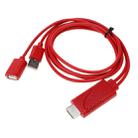 USB Male + USB 2.0 Female to HDMI Phone to HDTV Adapter Cable(Red) - 3